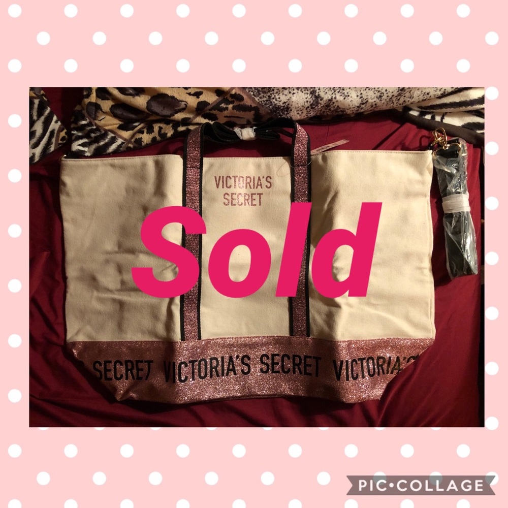 Victoria’s Secret Pink Glitter Tote Bag